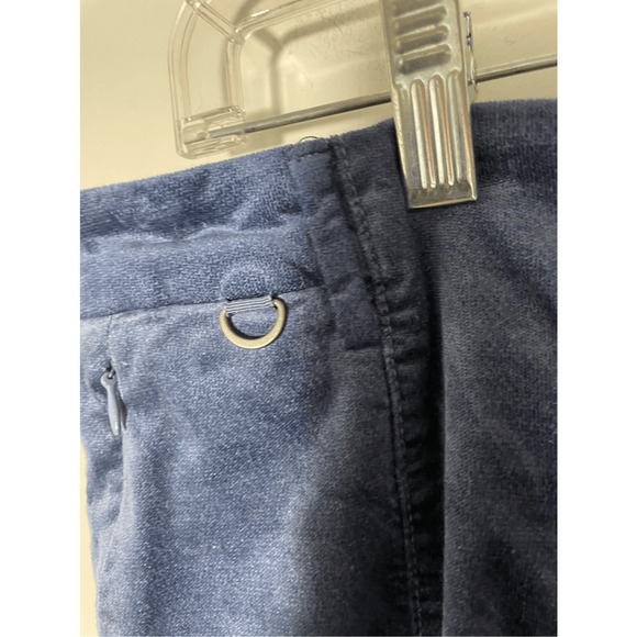 Anthropologie The Essential Slim Velvet Blue Cropped Pants SZ 4 - Picture 9 of 11